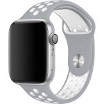 Breathable Sport Strap Wristband Replacement for Apple Watch Series 7/6/SE/5/4/3/2/1 Sport - 44MM / 42MM (Gray White)
